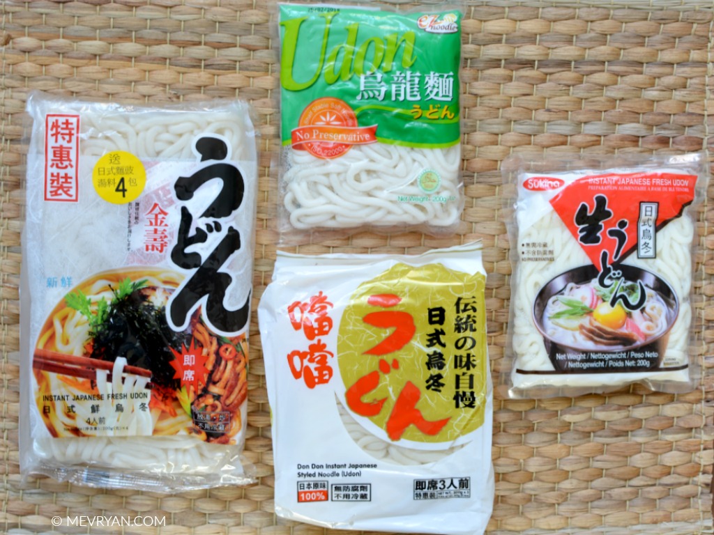 Foto 4 verschillende instant udon noedels