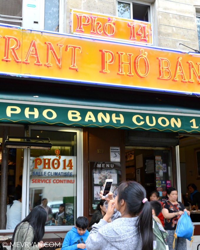 Foto voorkant van Vietnamees restaurant Pho 14 in Parijs. © MEVRYAN.COM